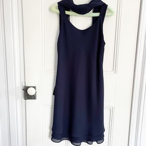 90s style cocktail dress with sash